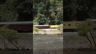 Tuckasegee River Great Smokey Mount GSMR railfaning railway train railroad emd geep trains [upl. by Ran]