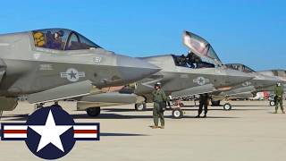 USMC Gray Flag F35B fighter jets during military exercises in California [upl. by Brose]