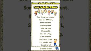 Everybody Has A Name English poem  poems for kids  English mein poems  poem shorts [upl. by Levana127]