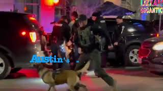 Man films APD jump out boys use AR15 guns attack dog to subdue a Black man in DT Austin short [upl. by Domenech537]