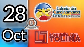 Resultados de las LOTERIAS CUNDINAMARCA Y TOLIMA del Lunes 28 de Octubre del 2024 [upl. by Akisey294]