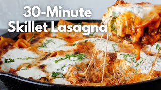 Easy One Pan Skillet Lasagna 30 Minute Meal [upl. by Amhser]