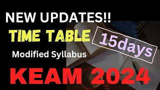 KEAM 2024  STUDY TIMETABLE  MODIFIED SYLLABUS  KEAM PREPARATION [upl. by Jim]