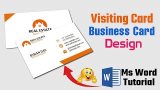 How to Make Visiting Card in Ms Word  Business Card Design in Ms Word  Ms Word Tutorial [upl. by Yrtnahc]