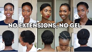 5 SIMPLE ELEGANT NATURAL HAIRSTYLES FOR BLACK WOMEN NATURAL HAIR 4C 2024 [upl. by Anegue]