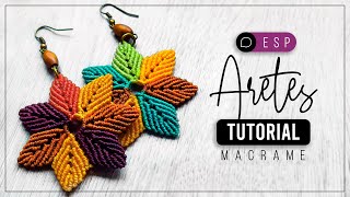 Aros Otoño » 🍂 tutorial  como hacer aros de hilo  diy ● Earrings 173 [upl. by Adnamma]