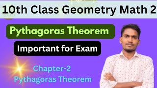 Chapter2Pythagoras Theorem 10th Class Geometry math 2 [upl. by Yorke]