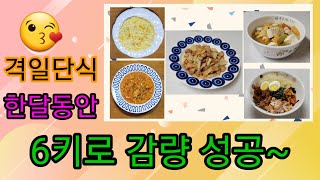 격일단식 한달동안 6키로 감량  먹었던 음식들 공유해요 [upl. by Akcemat]