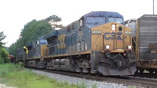 3E Explosive CSX Train and a Q616s Knuckle Breaks Again Hull  Dacula GA 07242016 ©mbmars01 [upl. by Forland876]