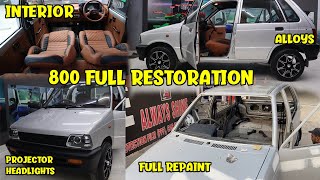 Maruti 800 FULL RESTORATION  Modified 800  Interior Modification in 800  HEADLIGHT MODIFICATION [upl. by Ibmat694]