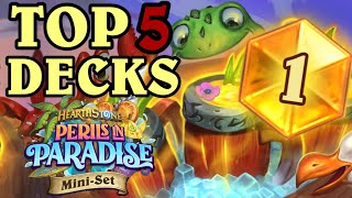 Top 5 BEST DECKS in Hearthstone from the Traveling Travel Agency Miniset [upl. by Norted]