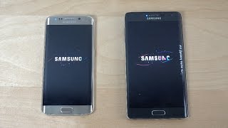 Samsung Galaxy S6 Edge vs Samsung Galaxy Note Edge  Which Is Faster 4K [upl. by Nerhtak586]