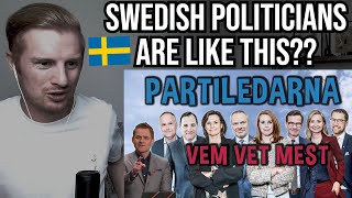 Reaction To Swedish Politicians Quiz Swedish Comedy Parody of Vem Vet Mest [upl. by Jarret]