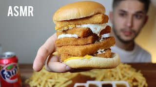 ASMR MCDONALDS 5 STACKER FILET O FISH BURGER  MOUNTAIN OF FRIES  MUKBANG REAL EATING SOUNDS [upl. by Nitsua]