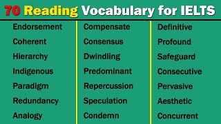 70 Most Commonly Used Advanced Vocabulary for IELTS Reading [upl. by Ellennaj]