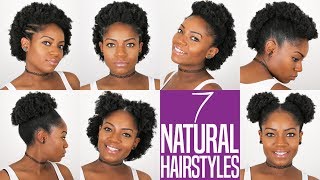 7 NATURAL HAIRSTYLES For Short to Medium Length Natural Hair 4B4C Hair [upl. by Ekeiram]