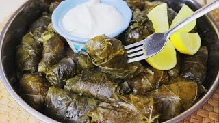 Dolmas  Dolmades  Greek Recipe  Stuffed Grape Leaves  Quick amp Easy [upl. by Rico]