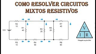 Como resolver circuitos mixtos resistivos Muy fácil Completo P 2 [upl. by Annahavas]