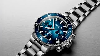 2024 ORIS Aquis Chronograph 4350 mm Multipiece stainless steel case ceramic top ring [upl. by Irrehs]