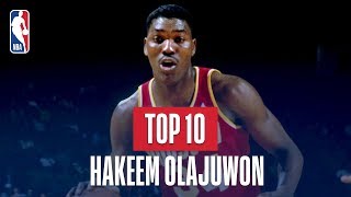 Top 10 Plays of Hakeem Olajuwons Career [upl. by Jenkel]