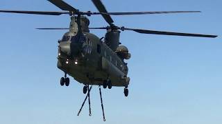 RAF Chinook Delivering Chalk on Salisbury Plain [upl. by Pirali]