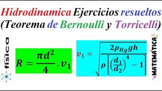 Hidrodinámica  Ejercicios resueltos Teorema de Bernoulli y Torricelli [upl. by Gnoht]