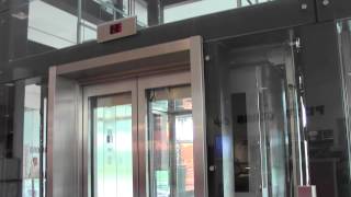 KONE MonoSpace MRL Traction scenic elevators  Nordby Shoppingcenter Nordby Sweden [upl. by Eerrahs]