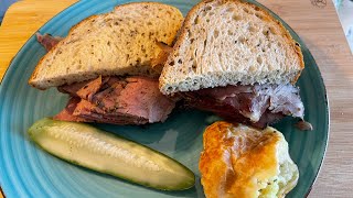 ASMR Eating Sounds Pastrami On Rye Sandwich No Talking [upl. by Liliane]