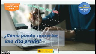 ¿Cómo concertar una cita previa con certificado digital  Seguridad Social Gobierno España UE [upl. by Melinde627]