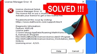 How to Fix MATLAB 2024b License Manager Error 8  Quick amp Easy Solution [upl. by Xeno]