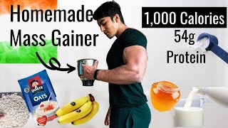 Best Home Made Mass gainer For INSANE MASS GAIN 1432 calories  Gain 179 kgs in 90 days  हिंदी [upl. by Suiraj]