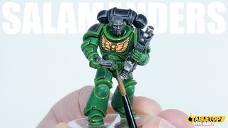 How To Paint Space Marines as Salamanders and learn to Highlight and paint their dark skin tone [upl. by Eppie]