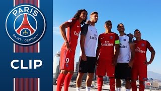 PRESENTING THE NEW AWAY UNIFORMS 20162017 with Cavani Verratti Thiago Silva Ben Arfa et Trapp [upl. by Krilov760]