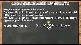 Come calcolare lo sconto [upl. by Yrruc]