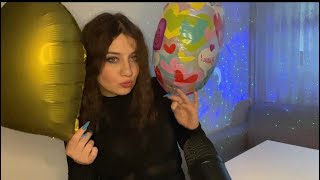 ASMR  Inflating Pretty Foil Balloons  Spit Painting Asmr 🥳❤️‍🔥 [upl. by Ethben]