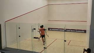 Joe Wong of Hong Kong w Korean top player p1 Semis Asian Squash Masters 28 Sept 2024 [upl. by Eatnhoj]