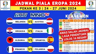 Jadwal Piala Eropa 2024 Pekan ke 3  Albania vs Spanyol  Belanda vs Austria  Euro 2024 [upl. by Anawek]