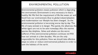 environmental pollution paragraph। paragraph  environment pollution। hsc [upl. by Anialem]