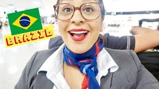 Flight Attendant Life 👩🏽‍✈️  Brazil Vlog 28 2018  Fly With Stella [upl. by Yuhas]