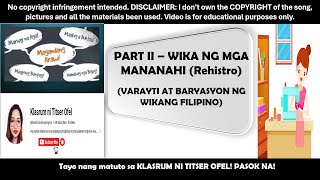 PART II  WIKA NG MGA MANANAHI REHISTRO [upl. by Melamed]