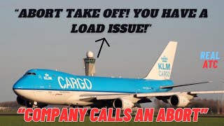 KLM 282 Rejected takeoff on dispatch instruction atc aviation [upl. by Ahsema]