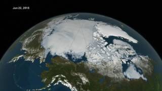 Arctic Sea Ice from March to August 2016 [upl. by Agbogla]