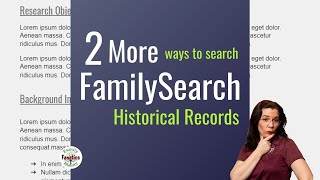 2 Awesome Ways to Search FamilySearch Records That You ARENT USING [upl. by Zerelda]