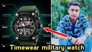 timewear skmei military watch unboxing amp review ।। 1283 military watch features।। Goswamitech [upl. by Narol185]