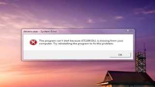 The program cant start because ATL100dll is missing from your computer [upl. by Ettedualc]