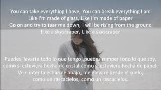 Skyscraper Demi Lovato Lyrics español ingles [upl. by Averi]