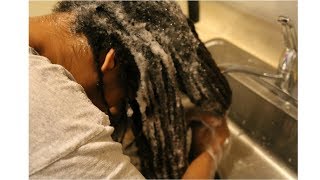 How to Properly Clean Locs My Wash Routine [upl. by Tnomyar]