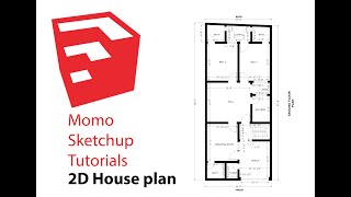 Sketchup 2D house plan [upl. by Janyte561]