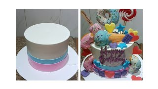 Candyland Theme Birthday Cake  Candy Land Cake Design  Candy  Icecream And Donut Cake Design [upl. by Iny]