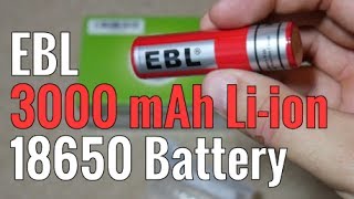 EBL 18650 3000 mAh Lithium Ion Battery Review [upl. by Aihsik]